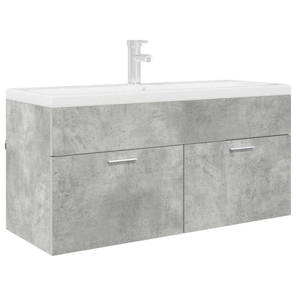 Sink cabinet with Storage Concrete Grey Engineered Wood