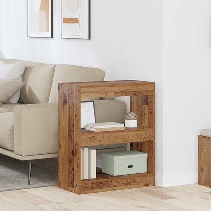 Book Cabinet 2-Tier 60 x 30 x 72 cm Engineered Wood Old Wood