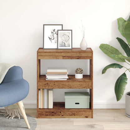 Book Cabinet 2-Tier 60 x 30 x 72 cm Engineered Wood Old Wood