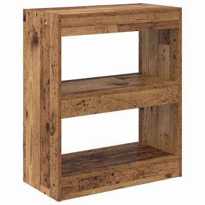 Book Cabinet 2-Tier 60 x 30 x 72 cm Engineered Wood Old Wood