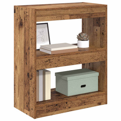 Book Cabinet 2-Tier 60 x 30 x 72 cm Engineered Wood Old Wood