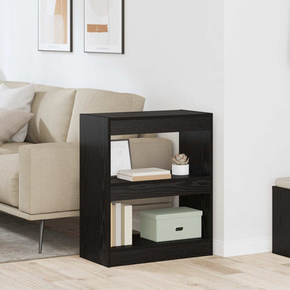 Book Cabinet Black Oak 60 x 30 x 72 cm Engineered Wood