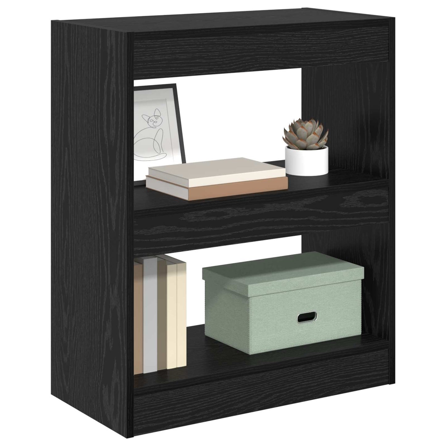 Book Cabinet Black Oak 60 x 30 x 72 cm Engineered Wood