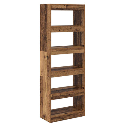 Book Cabinet 5-Tier 60 x 30 x 166 cm Engineered Wood Old wood