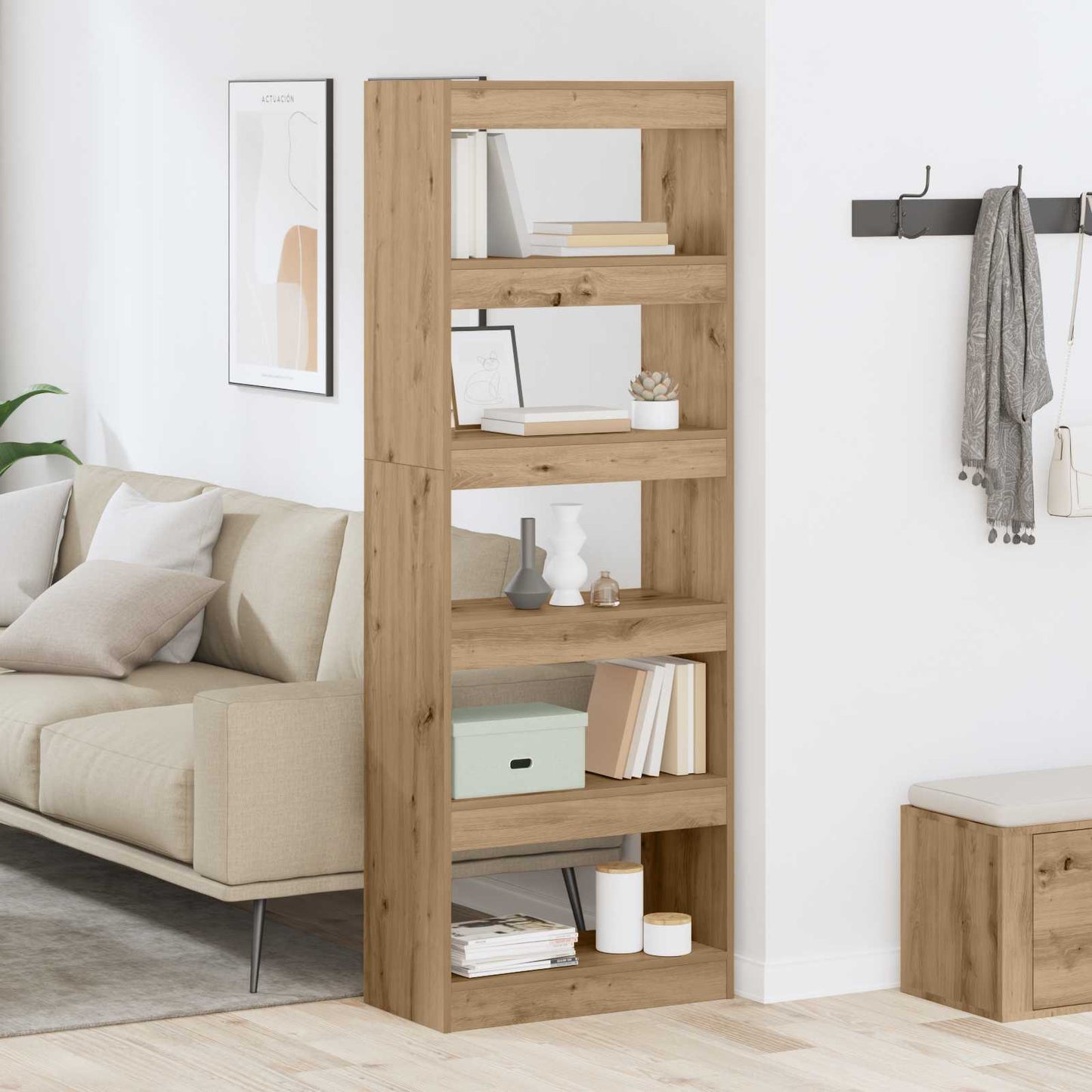 Book Cabinet 5-Tier 60 x 30 x 166 cm Engineered Wood