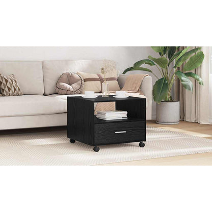 Coffee Table Black Oak 55 x 55 x 45cm Engineered Wood