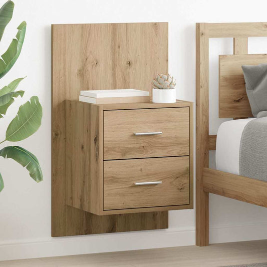 Wall-mounted Bedside Cabinet 2 pcs Artisan Oak