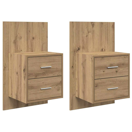 Wall-mounted Bedside Cabinet 2 pcs Artisan Oak