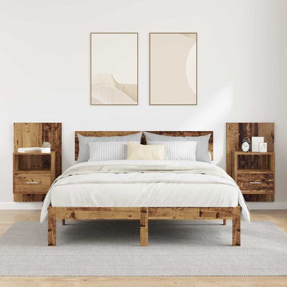 Bedside Cabinet 2 pcs Old Wood 50 x 32.5 x 80cm Engineered Wood