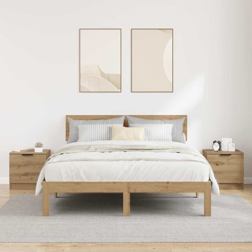 Bed Cabinet 2 pcs Artisan Oak 40 x 39 x 40cm Engineered Wood
