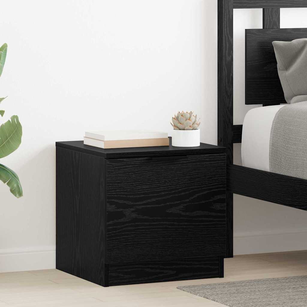 Bed Cabinet 2 pcs Black Oak 40 x 39 x 40cm Engineered Wood