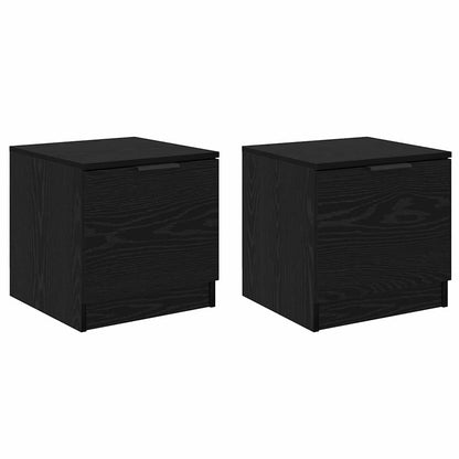 Bed Cabinet 2 pcs Black Oak 40 x 39 x 40cm Engineered Wood