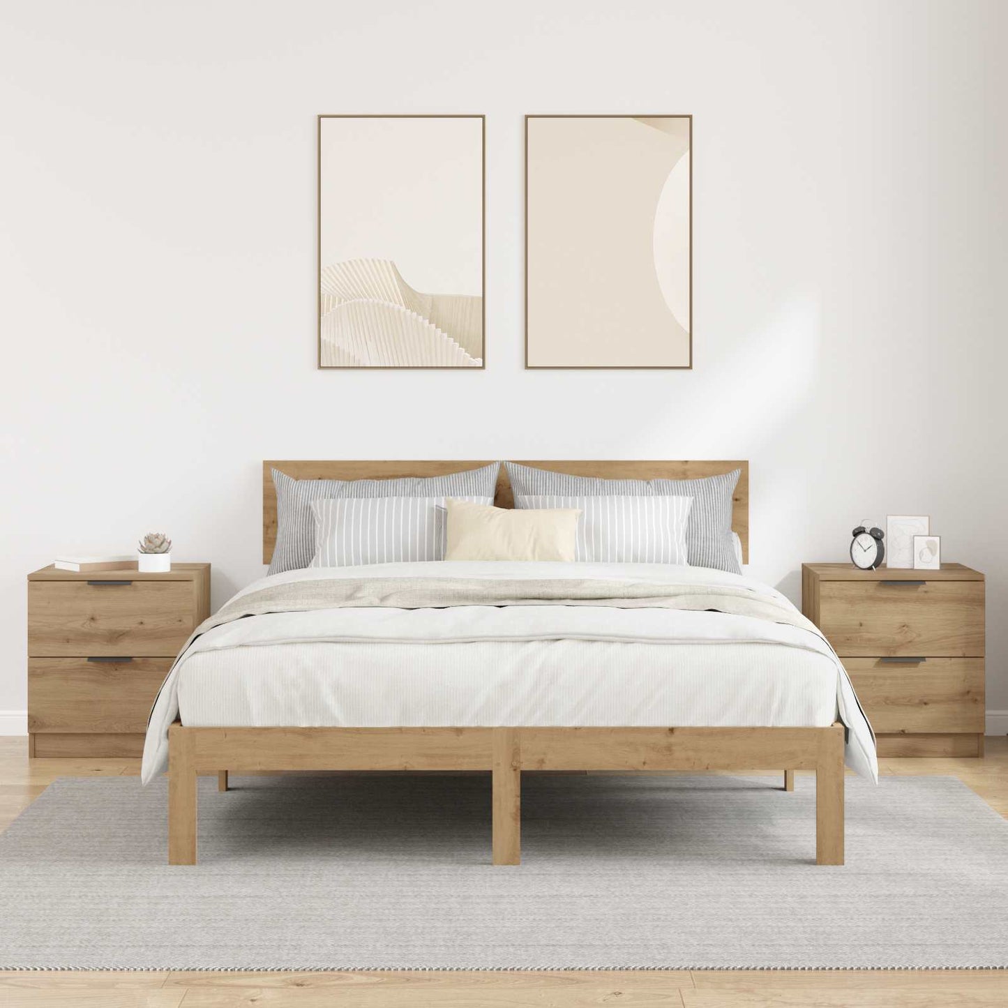 Bedside Cabinet with Drawer 2 pcs Artisan Oak 45 x 39 x 50cm