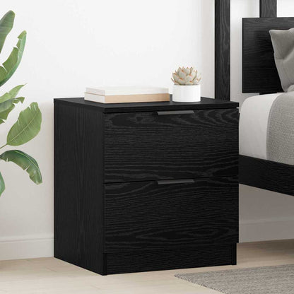 Bedside Cabinet 2 pcs Black Oak 45 x 39 x 50cm Engineered Wood