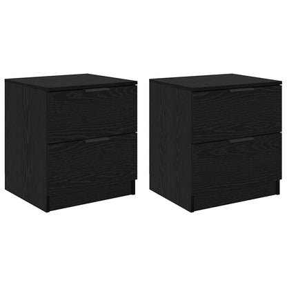 Bedside Cabinet 2 pcs Black Oak 45 x 39 x 50cm Engineered Wood