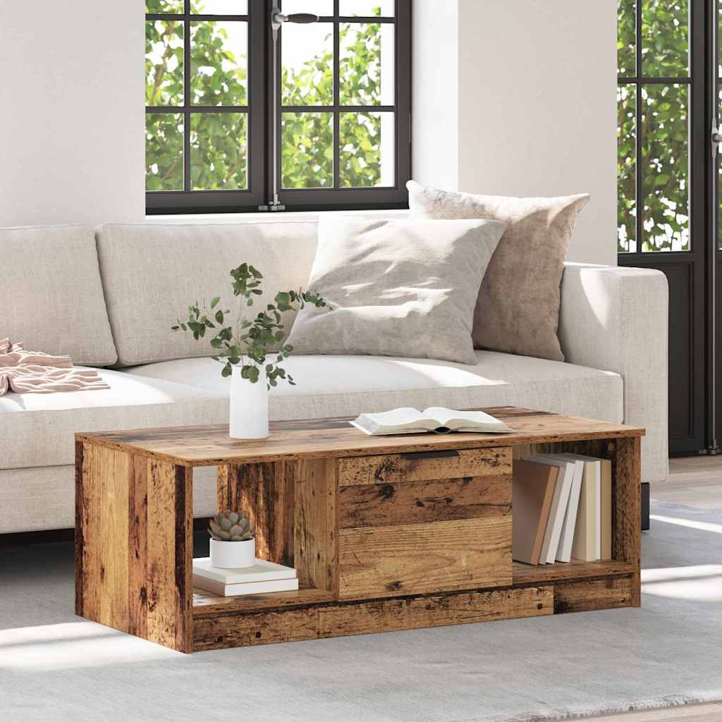 Coffee Table Old Wood 102 x 50 x 36cm Engineered Wood