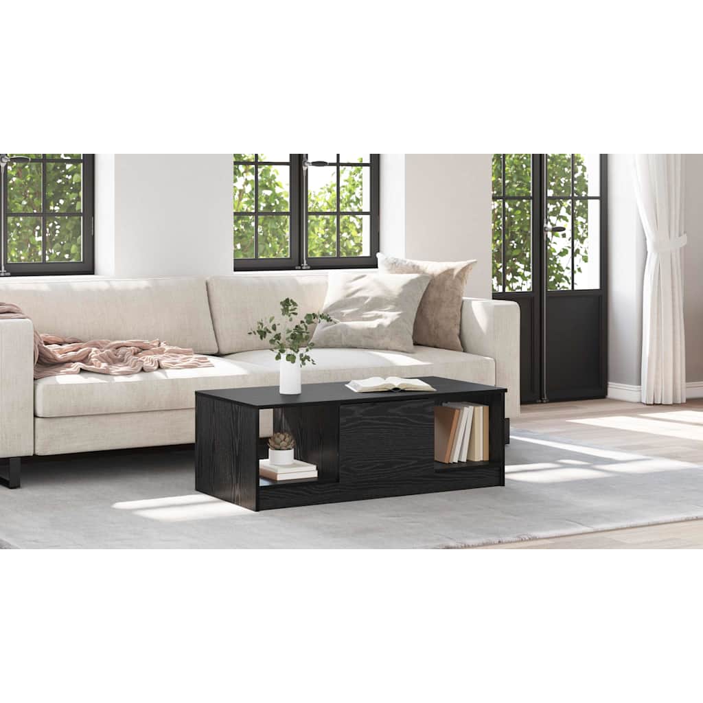 Coffee Table Black Oak 102 x 50 x 36cm Engineered Wood
