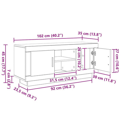 TV Cabinet Old Wood 102 x 35 x 45 cm Engineered Wood