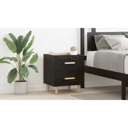 Bed Cabinet Black Oak 40 x 35 x 47.5cm Engineered Wood