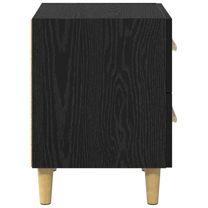 Bed Cabinet 2 pcs Black Oak 40 x 35 x 47.5cm Engineered Wood