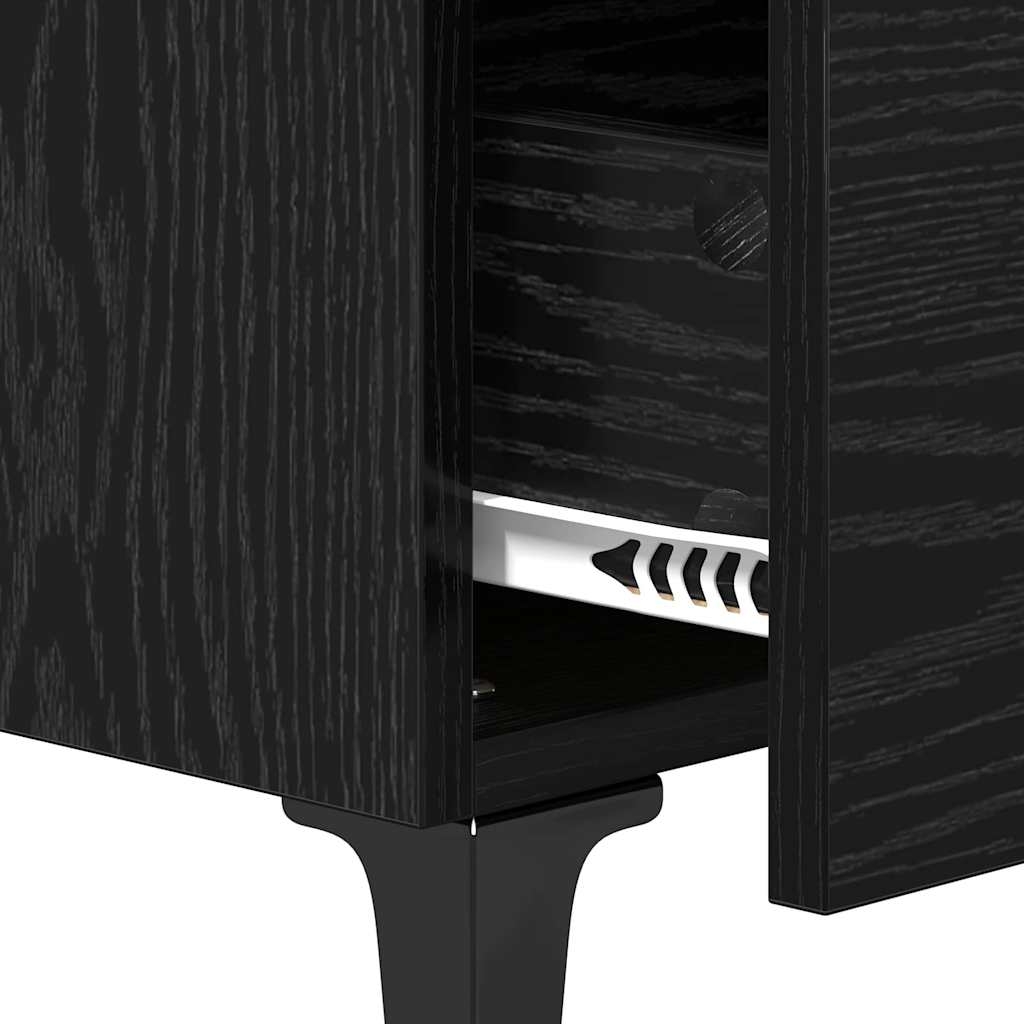Bed Cabinet Black Oak 40 x 35 x 47.5 cm Engineered Wood