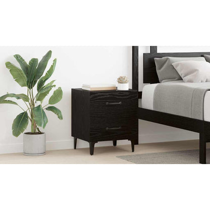 Bed Cabinet Black Oak 40 x 35 x 47.5 cm Engineered Wood