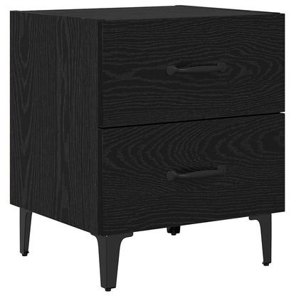 Bed Cabinet Black Oak 40 x 35 x 47.5 cm Engineered Wood