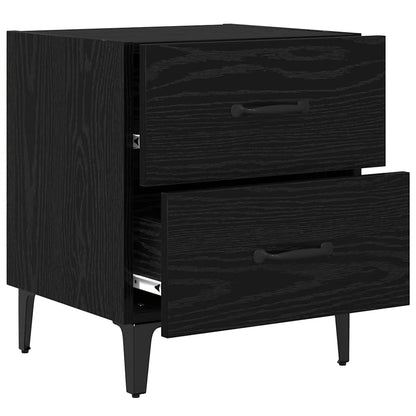 Bed Cabinet Black Oak 40 x 35 x 47.5 cm Engineered Wood