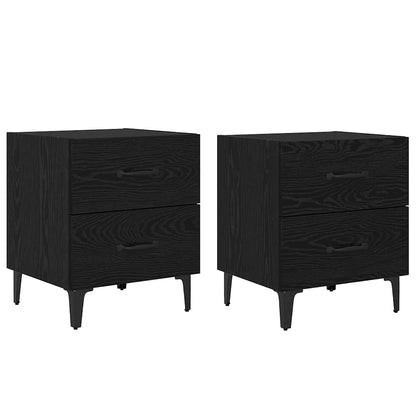 Bed Cabinet 2 pcs Black Oak 40 x 35 x 47.5 cm Engineered Wood