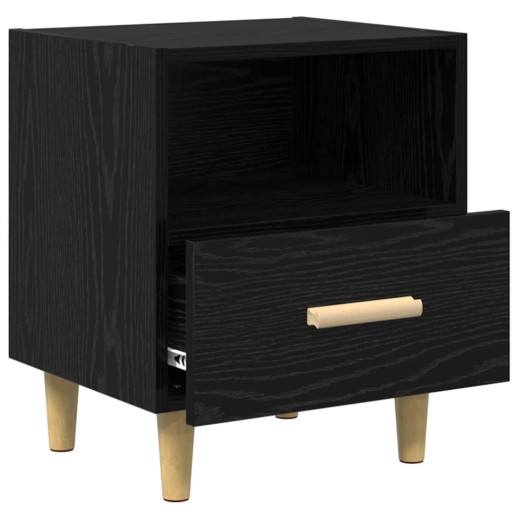 Bedside Cabinet Black Oak 40 x 35 x 47 cm Engineered Wood