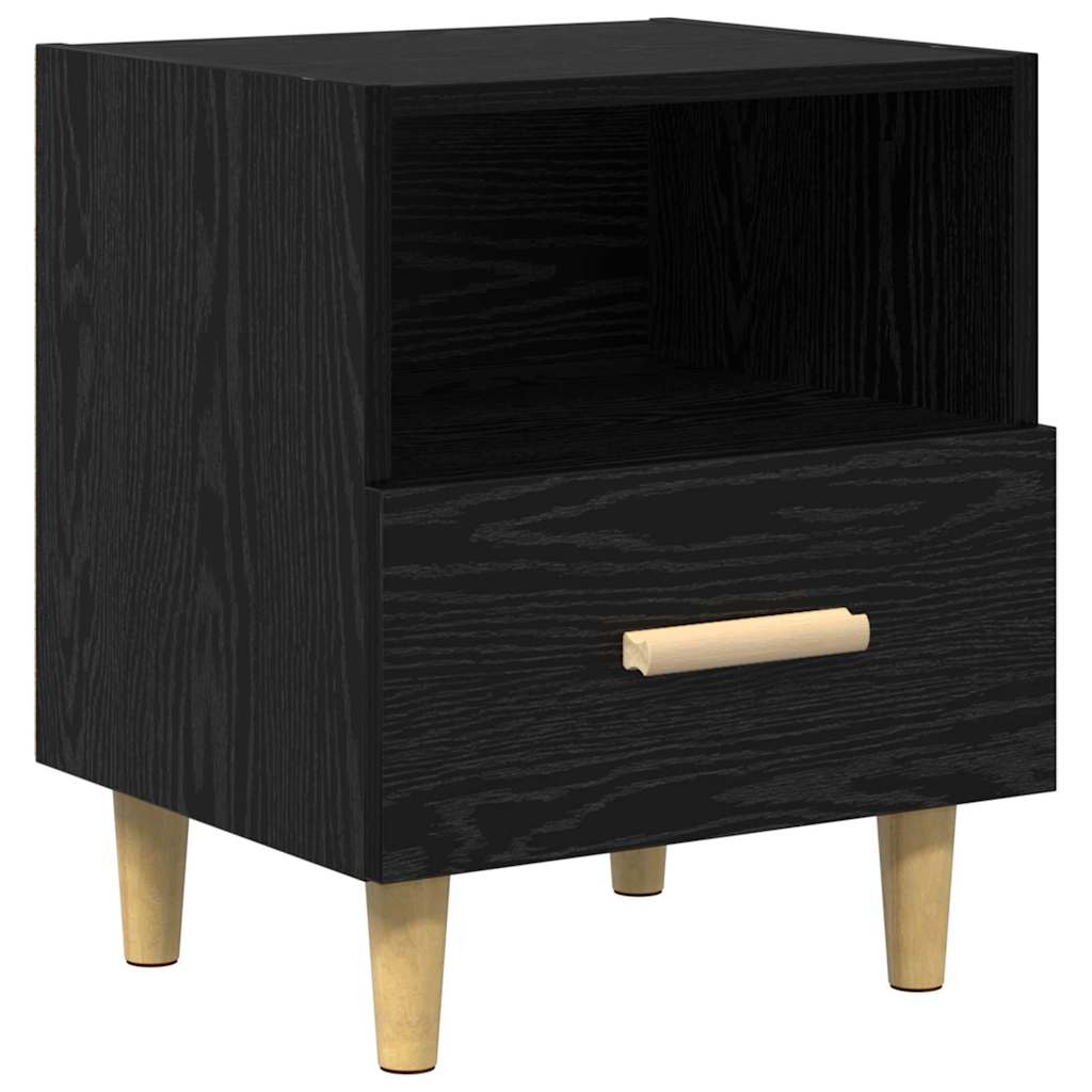 Bedside Cabinet 2 pcs Black Oak 40 x 35 x 47 cm Engineered Wood