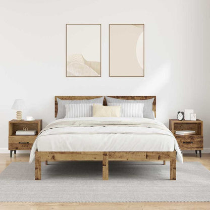 Bedside Cabinet with Drawer 2 pcs Old wood 40 x 35 x 47.5 cm