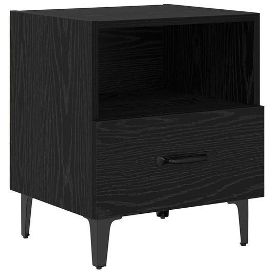 Bedside Cabinet Black oak 40 x 35 x 47.5 cm Engineered wood