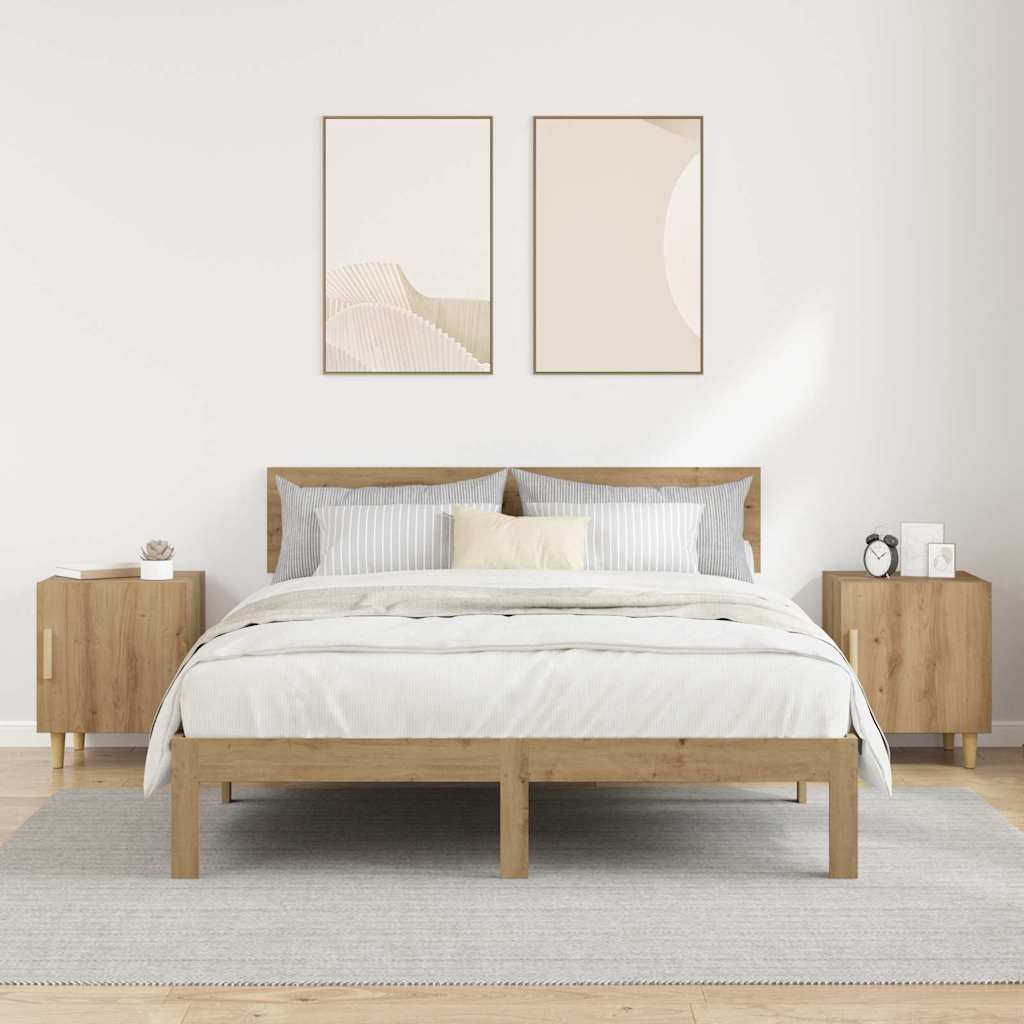 Bedside Cabinet Wall-mounted 2 pcs Artisan Oak 40 x 40 x 50 cm