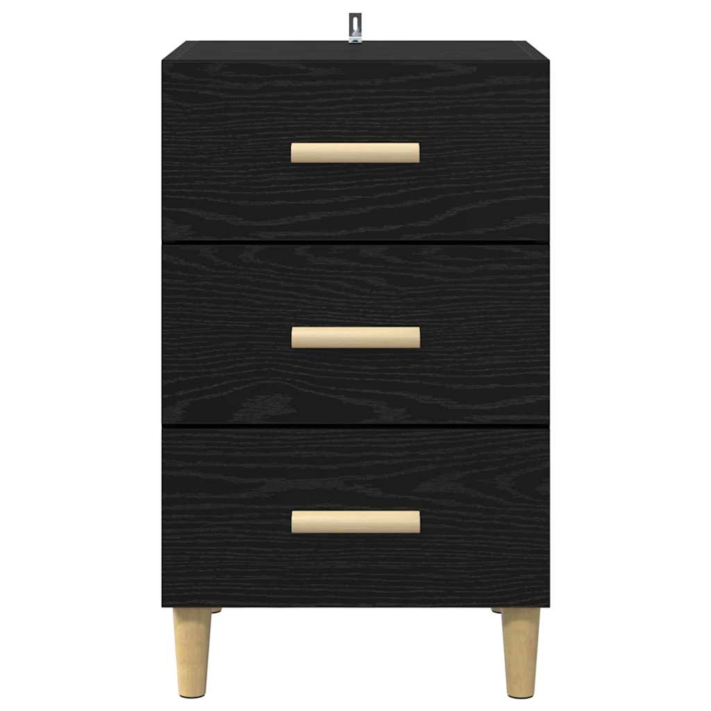 Bedside Cabinet Black Oak 40 x 40 x 66 cm Engineered Wood