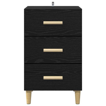 Bedside Cabinet Black Oak 40 x 40 x 66 cm Engineered Wood