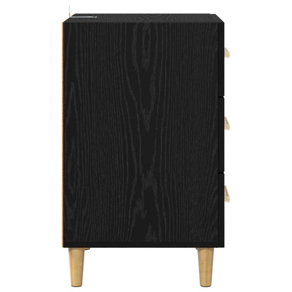 Bedside Cabinet Black Oak 40 x 40 x 66 cm Engineered Wood
