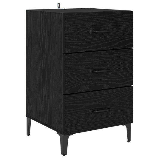 Bedside Cabinet Black Oak 40 x 40.5 x 66 cm Engineered Wood