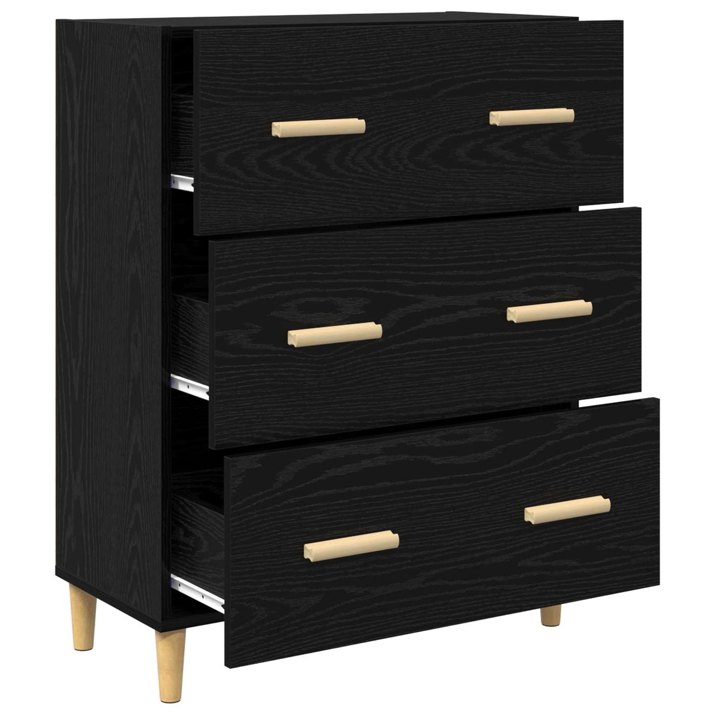 Sideboard Black Oak 69.5 x 34 x 90 cm Engineered Wood