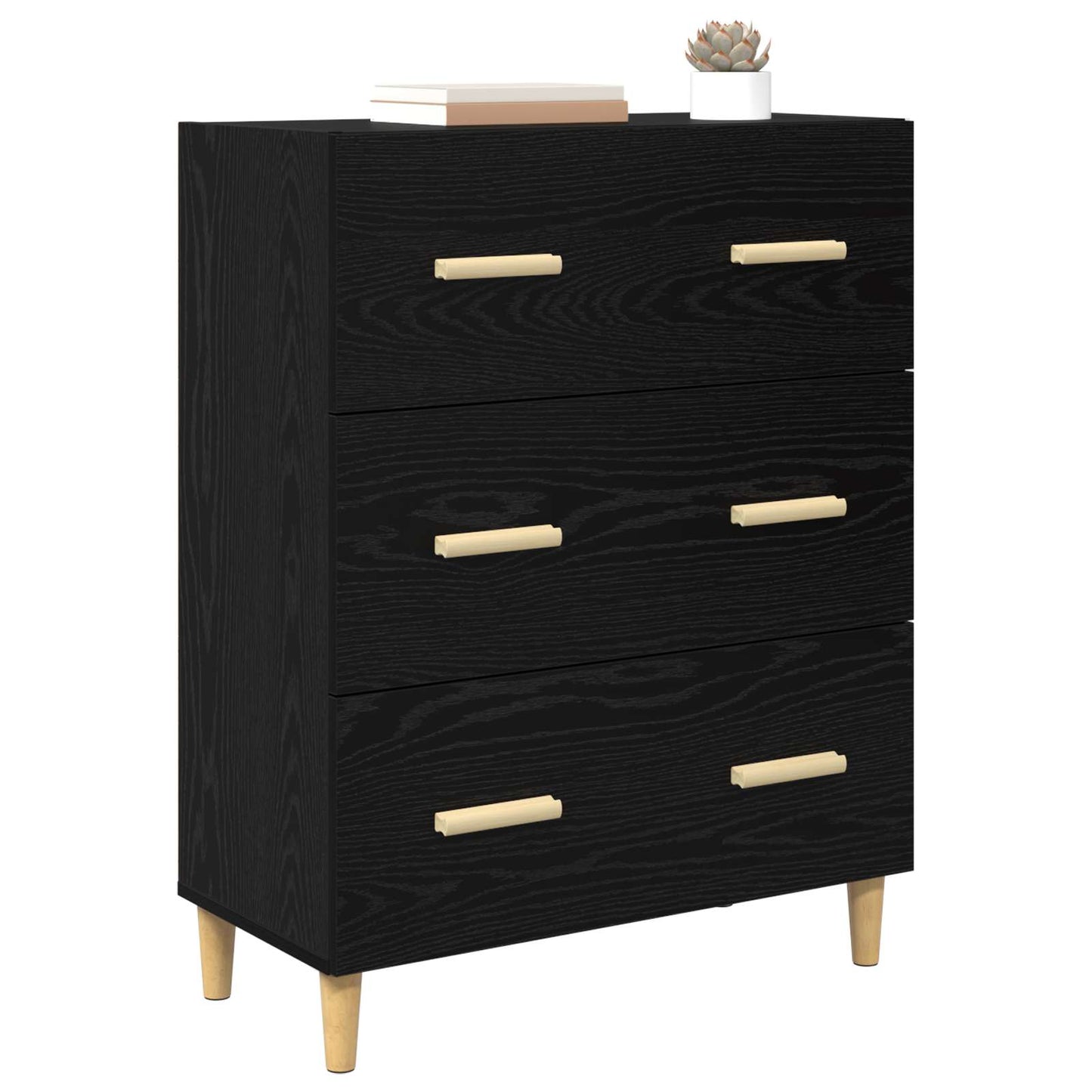Sideboard Black Oak 69.5 x 34 x 90 cm Engineered Wood
