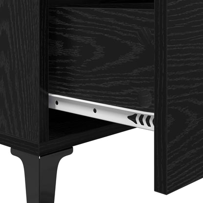 Sideboard Black Oak 69.5 x 34 x 90 cm Engineered Wood and Iron
