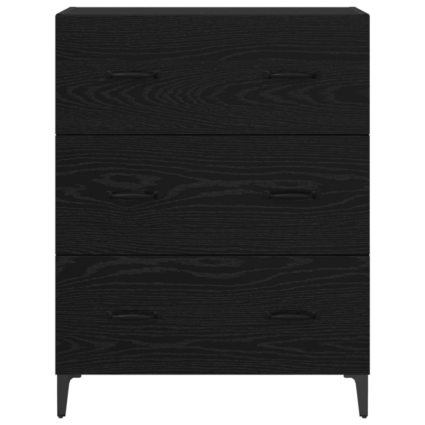 Sideboard Black Oak 69.5 x 34 x 90 cm Engineered Wood and Iron