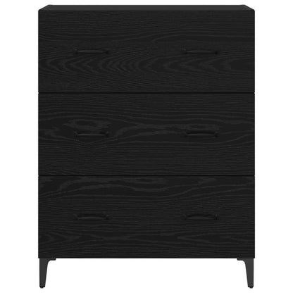 Sideboard Black Oak 69.5 x 34 x 90 cm Engineered Wood and Iron