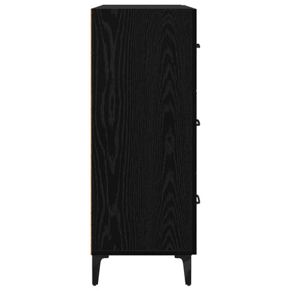 Sideboard Black Oak 69.5 x 34 x 90 cm Engineered Wood and Iron