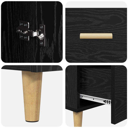 Sideboard Black oak 34 x 69.5 x 90 cm Engineered wood