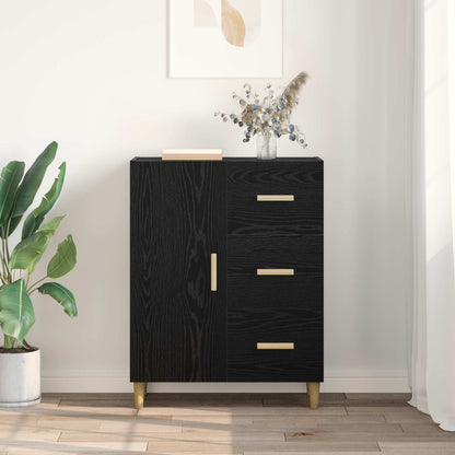 Sideboard Black oak 34 x 69.5 x 90 cm Engineered wood