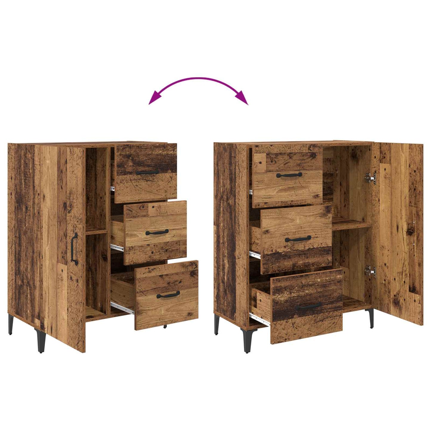 Sideboard Old Wood 69.5 x 34 x 90 cm Engineered Wood