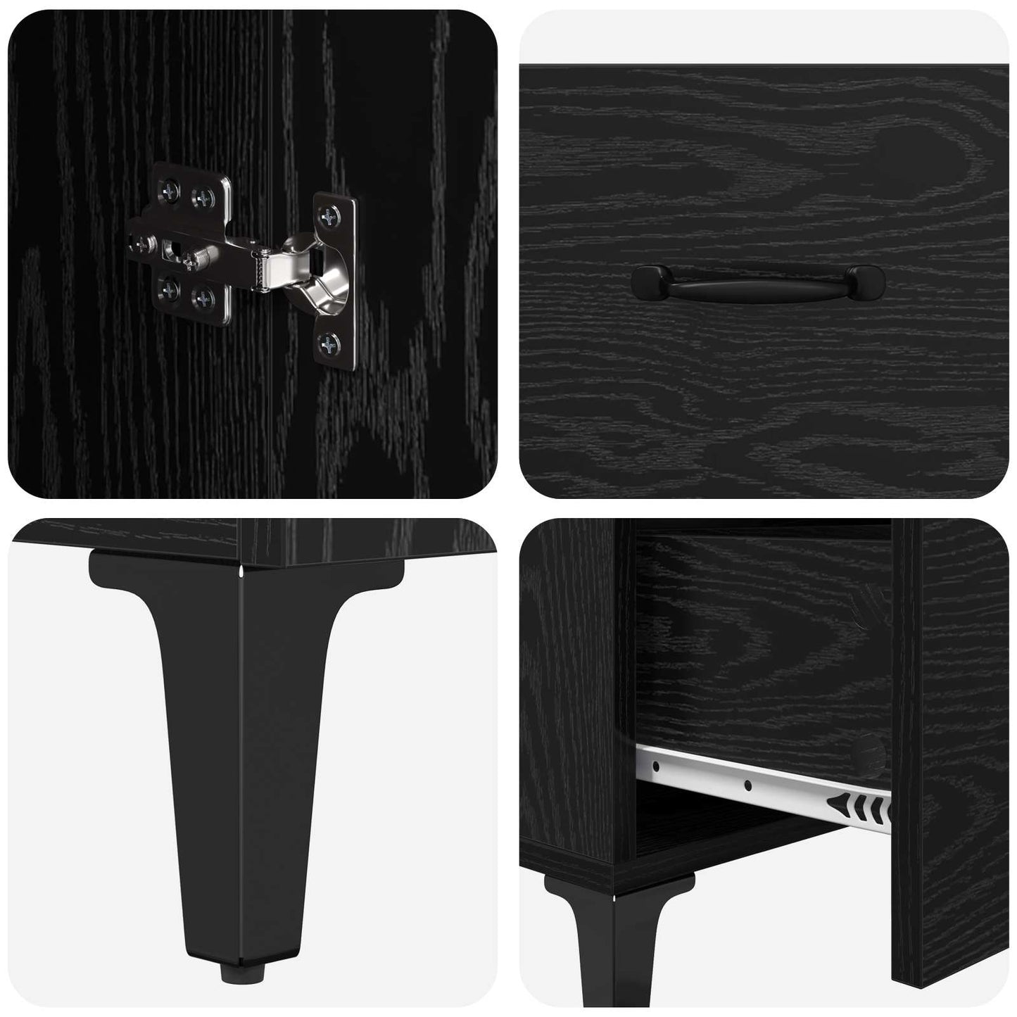 Sideboard Black Oak 69.5 x 34 x 90 cm Engineered Wood