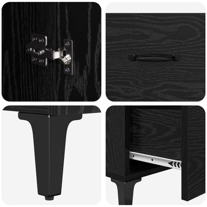 Sideboard Black Oak 69.5 x 34 x 90 cm Engineered Wood