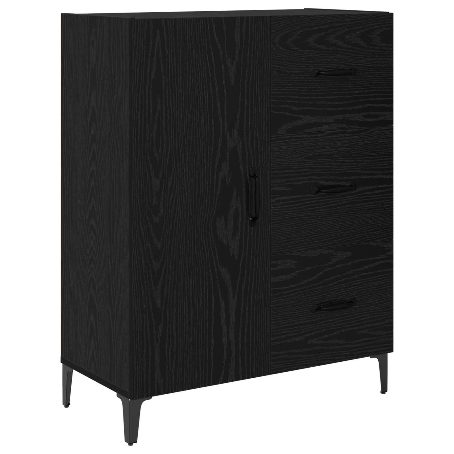 Sideboard Black Oak 69.5 x 34 x 90 cm Engineered Wood